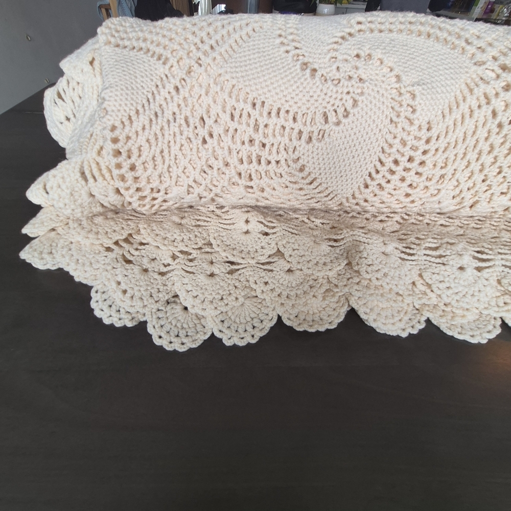 Crochet Bedspread | Boho Cottagecore Coverlet – Heavyweight – California King